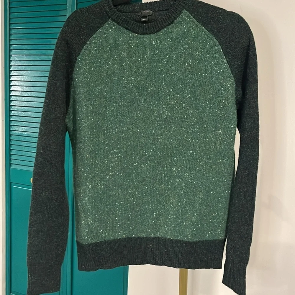 J. Crew Men's Two-Tone Green Crewneck Sweater